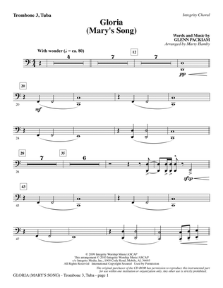 Gloria (Mary's Song) - Trombone 3/Tuba