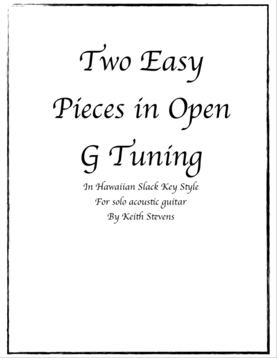 Two Easy Pieces in Open G Tuning Acoustic Guitar scores gallery preview page 1
