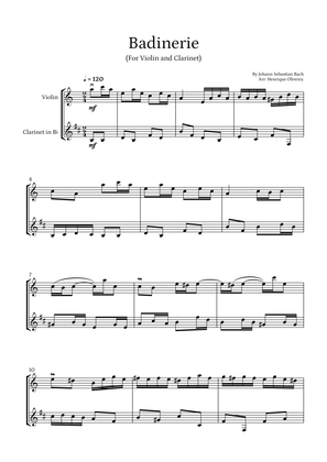 Badinerie by J. S. Bach (For Violin and Clarinet)
