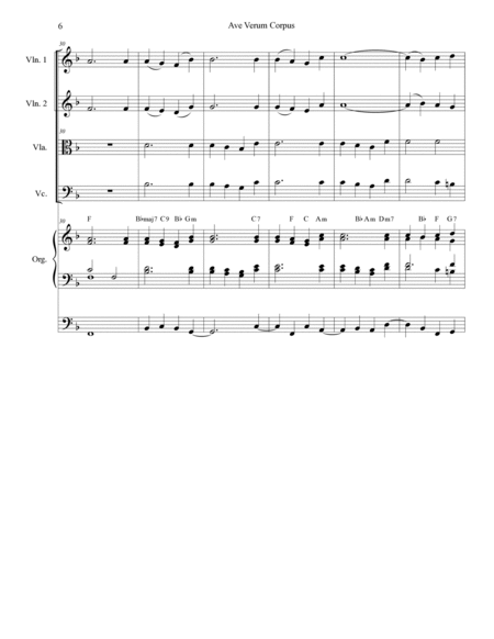 Ave Verum Corpus (String Quartet - Organ accompaniment) image number null