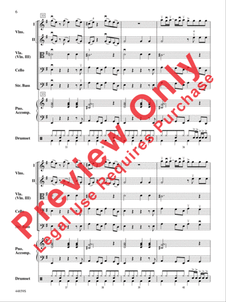 Uptown Funk, Theme from String Orchestra scores gallery preview page 7