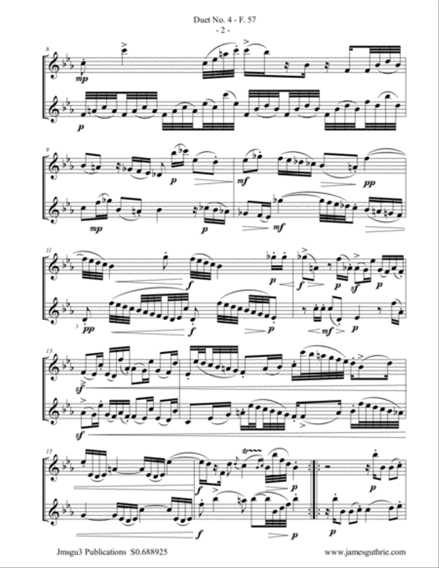 WF Bach: Duet No. 4 for Tenor Sax Duo Woodwind Duet scores gallery preview page 2