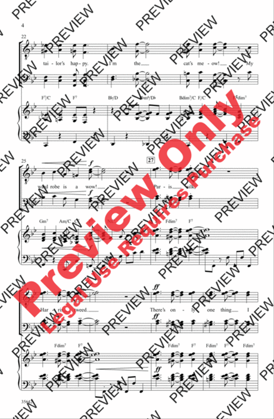 All I Need Is the Girl Men's Choir scores gallery preview page 4