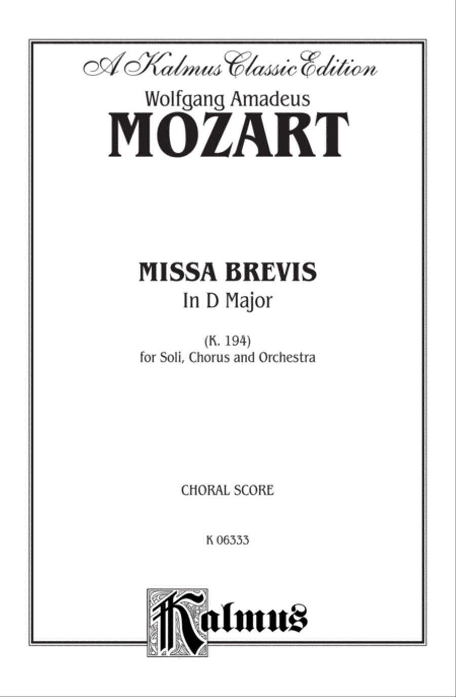 Missa Brevis in D Major, K. 194 4-Part scores gallery preview page 2
