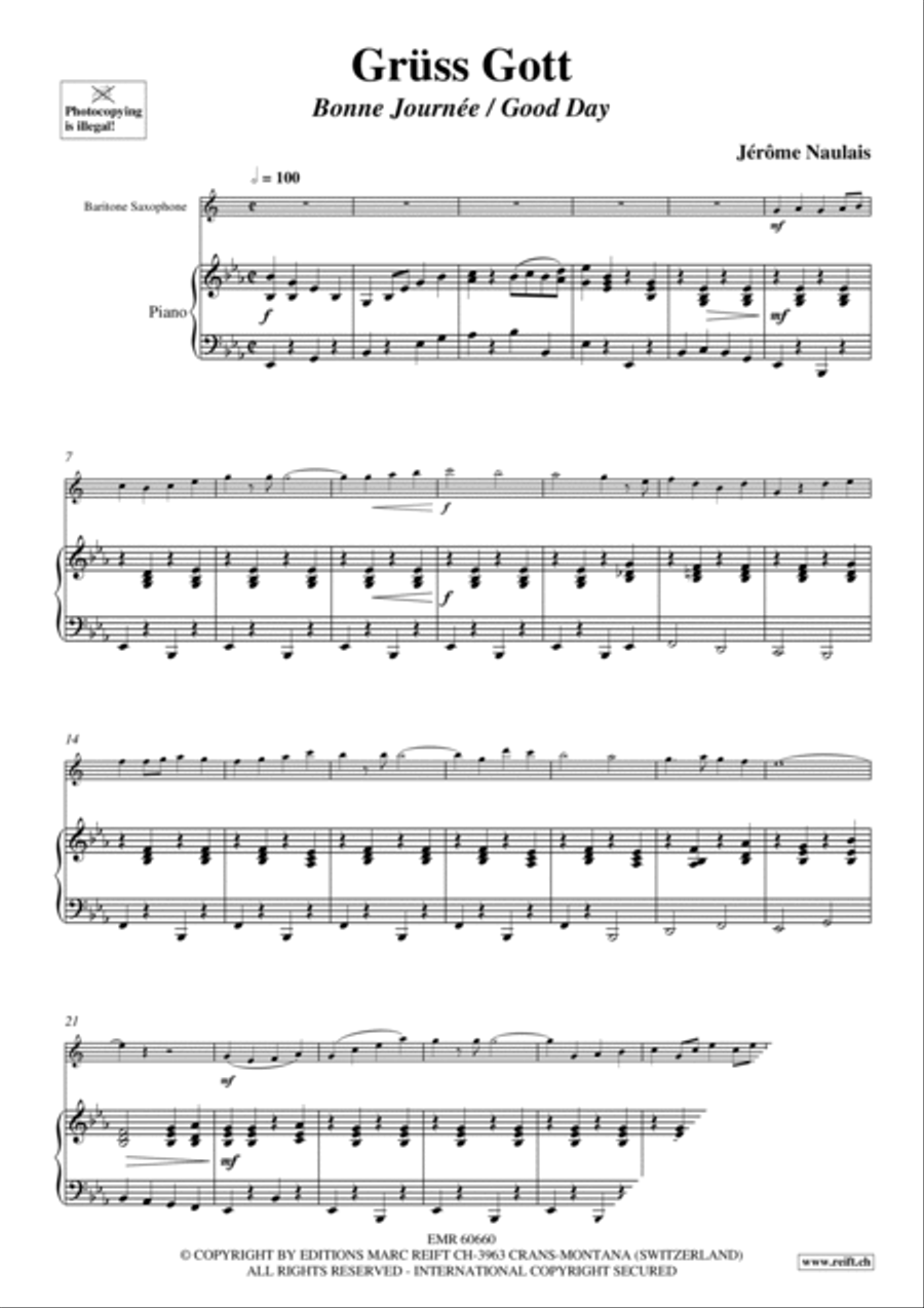 Gruss Gott Baritone Saxophone scores gallery preview page 5