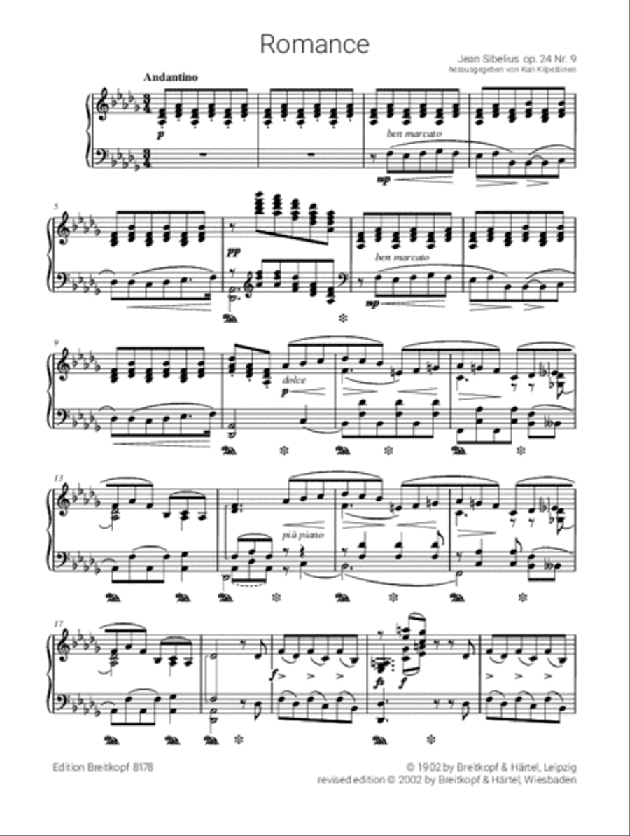Romance in D-flat Major Op. 24, no. 9 Piano Solo scores gallery preview page 2