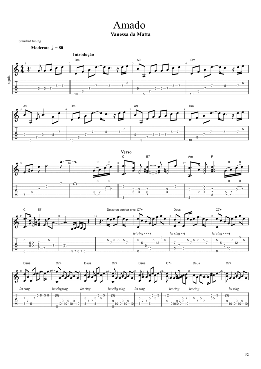 Amado Electric Guitar scores gallery preview page 1