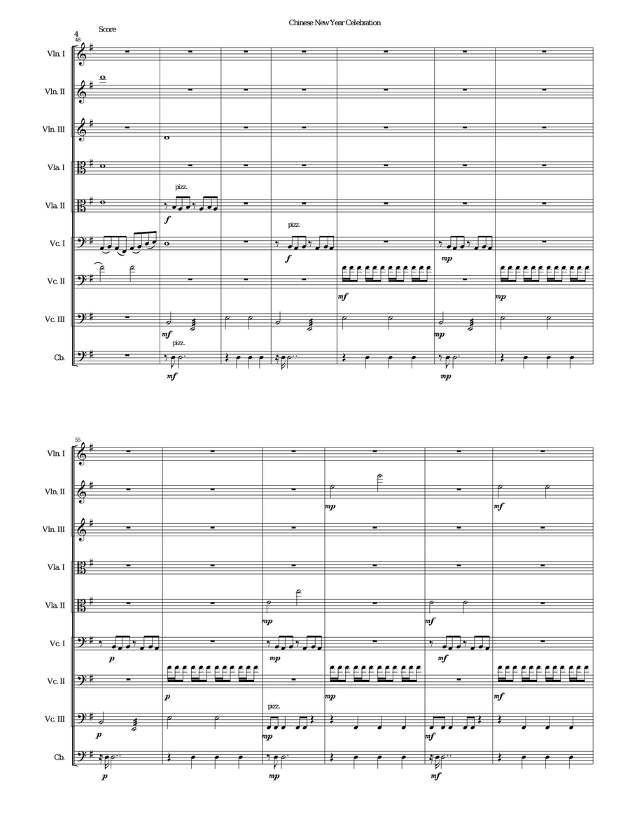 Chinese New Year Celebration for string orchestra String Orchestra scores gallery preview page 4