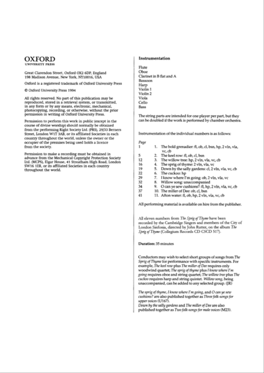 The Sprig of Thyme Choir scores gallery preview page 2