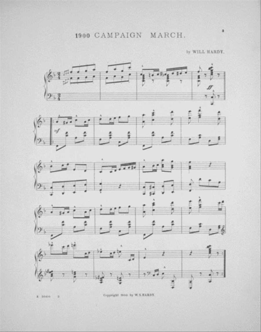 1900 Campaign March Piano Solo scores gallery preview page 2