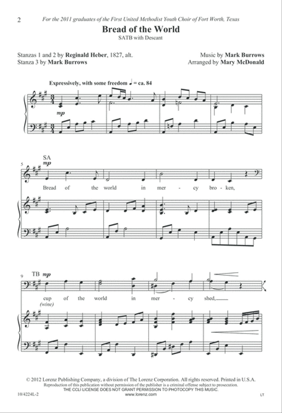 Bread of the World 4-Part scores gallery preview page 3
