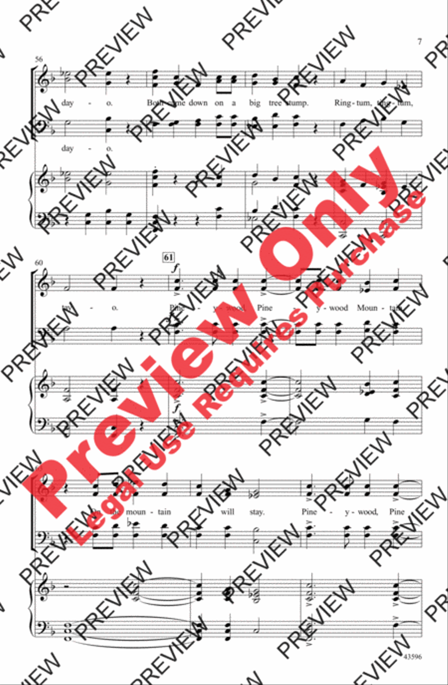 Pineywood Mountain 4-Part scores gallery preview page 7
