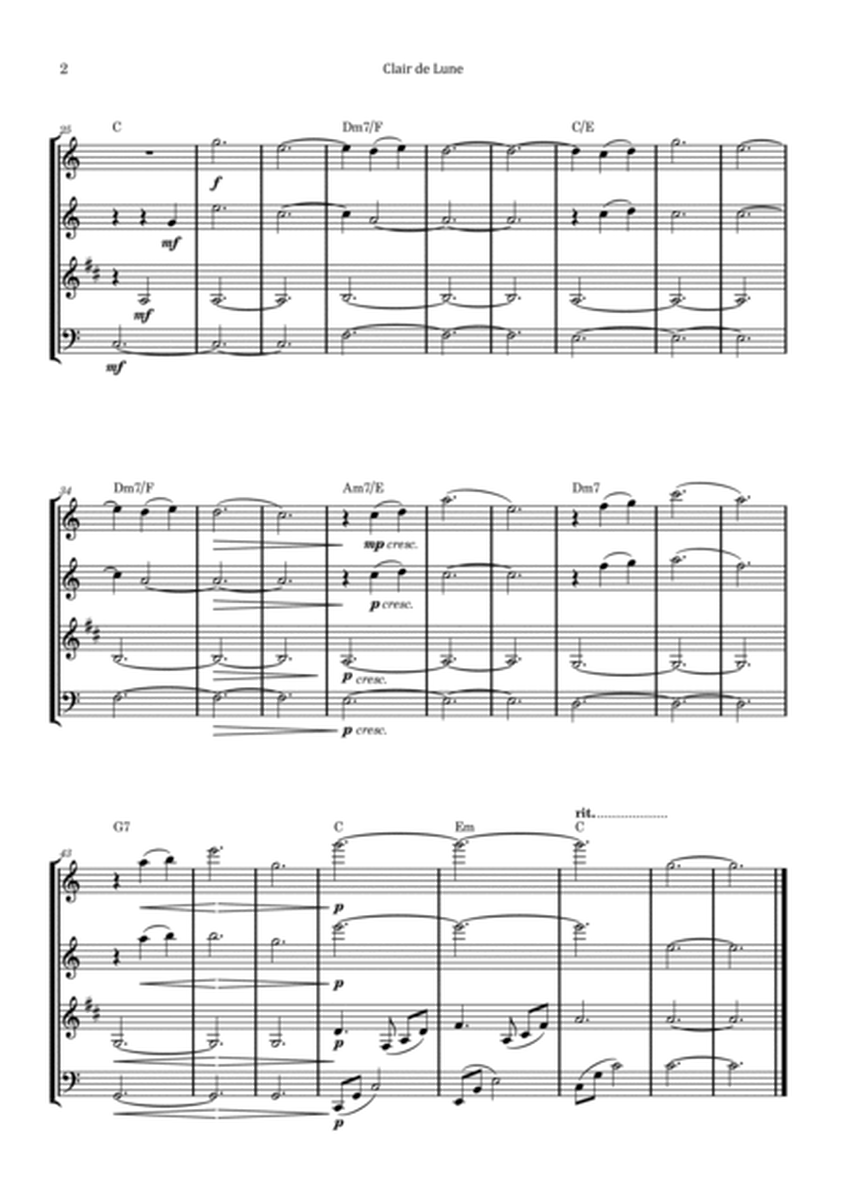 Clair de Lune by Debussy - Woodwind Quartet with Chord Notation image number null