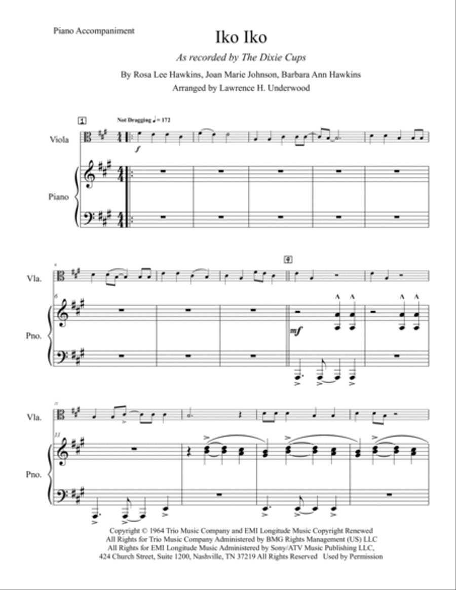 Iko Iko Viola scores gallery preview page 2