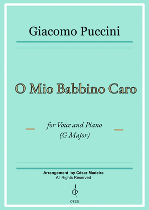 Book cover for O Mio Babbino Caro by Puccini - Voice and Piano - G Major (Full Score and Parts)