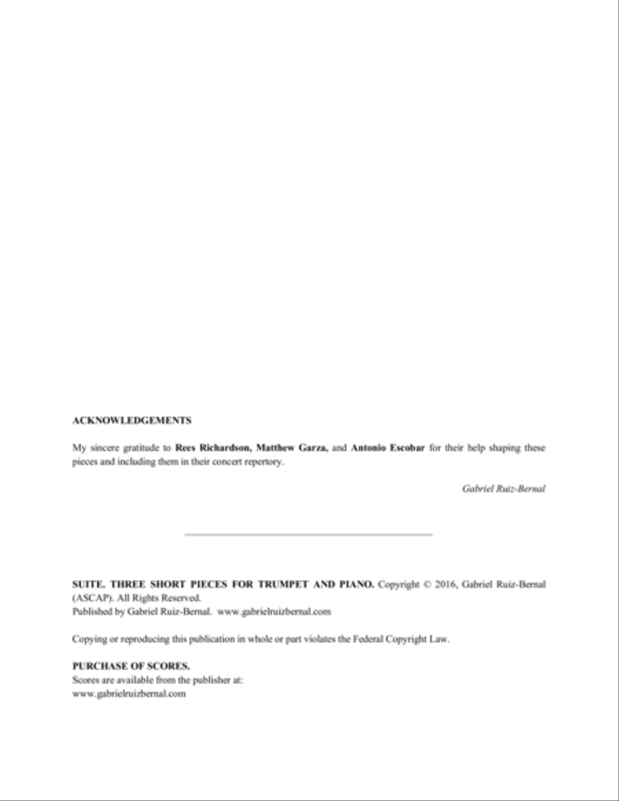 SUITE FOR TRUMPET AND PIANO Trumpet Solo scores gallery preview page 3