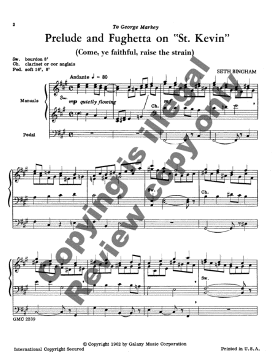 Prelude and Fughetta on St. Kevin Organ scores gallery preview page 4