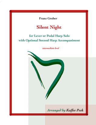 Book cover for Silent Night for lever or pedal harp solo