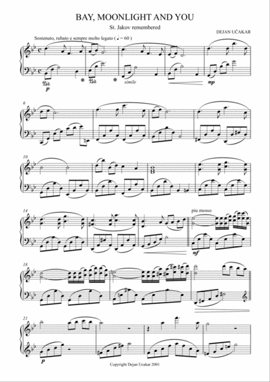 Bay, Moonlight and You Bay, Moonlight and You Piano Solo scores gallery preview page 2