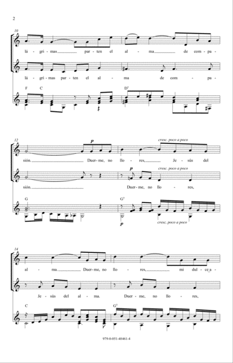 Duerme, No Llores (Sleep, Don't Cry) 2-Part scores gallery preview page 2
