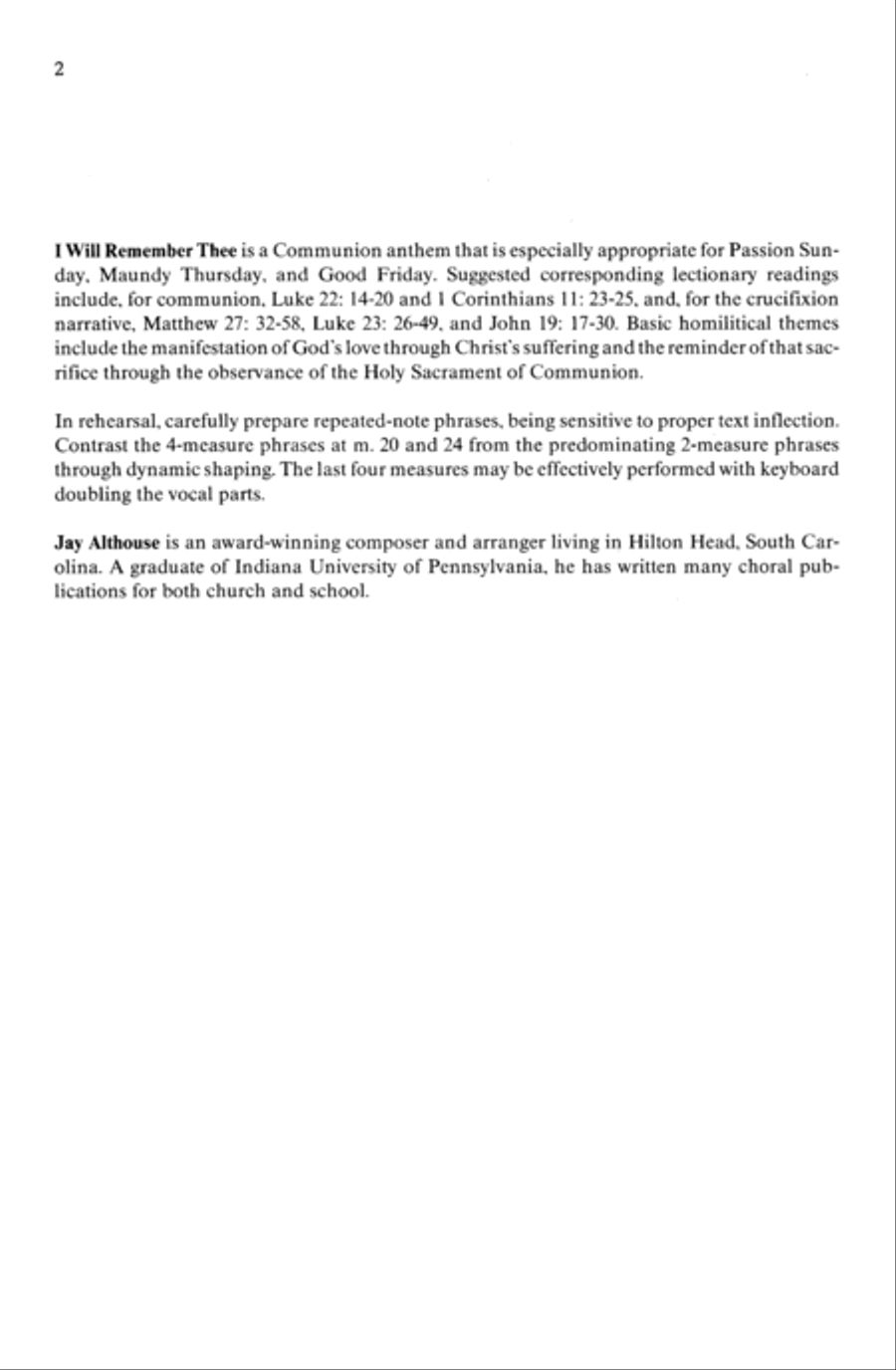 I Will Remember Thee 4-Part scores gallery preview page 2