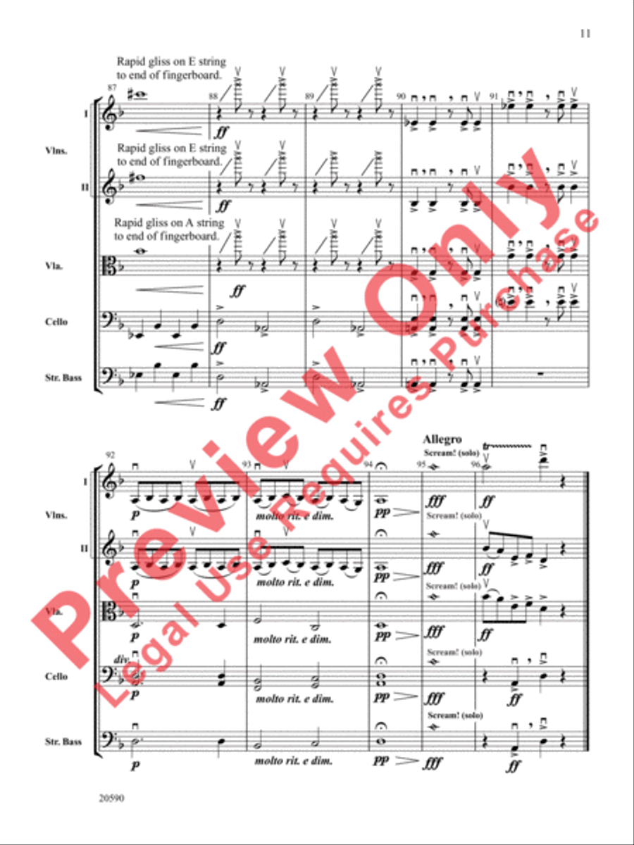Curse of the Rosin Eating Zombies from Outer Space String Orchestra scores gallery preview page 12