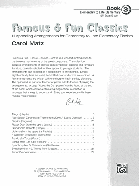 Famous & Fun Classic Themes, Book 3