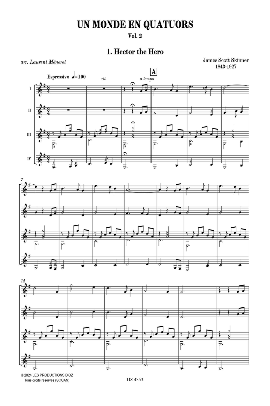 Un monde en quatuors, vol. 2 Guitar Ensemble scores gallery preview page 2