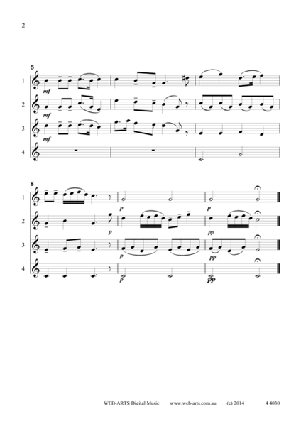 LULLABY Schubert Quartet for 4 flutes Level 1