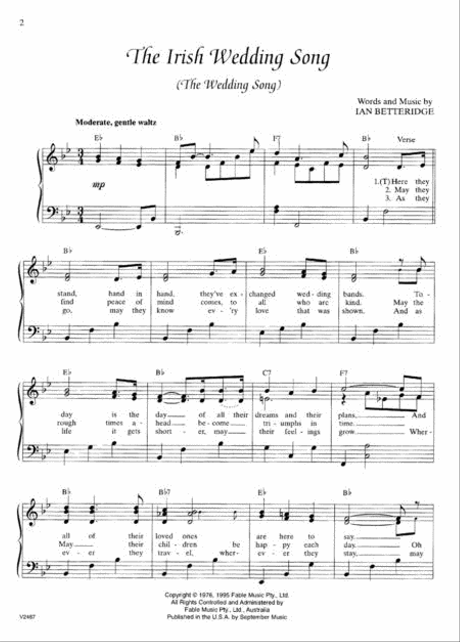 Irish clearance wedding song