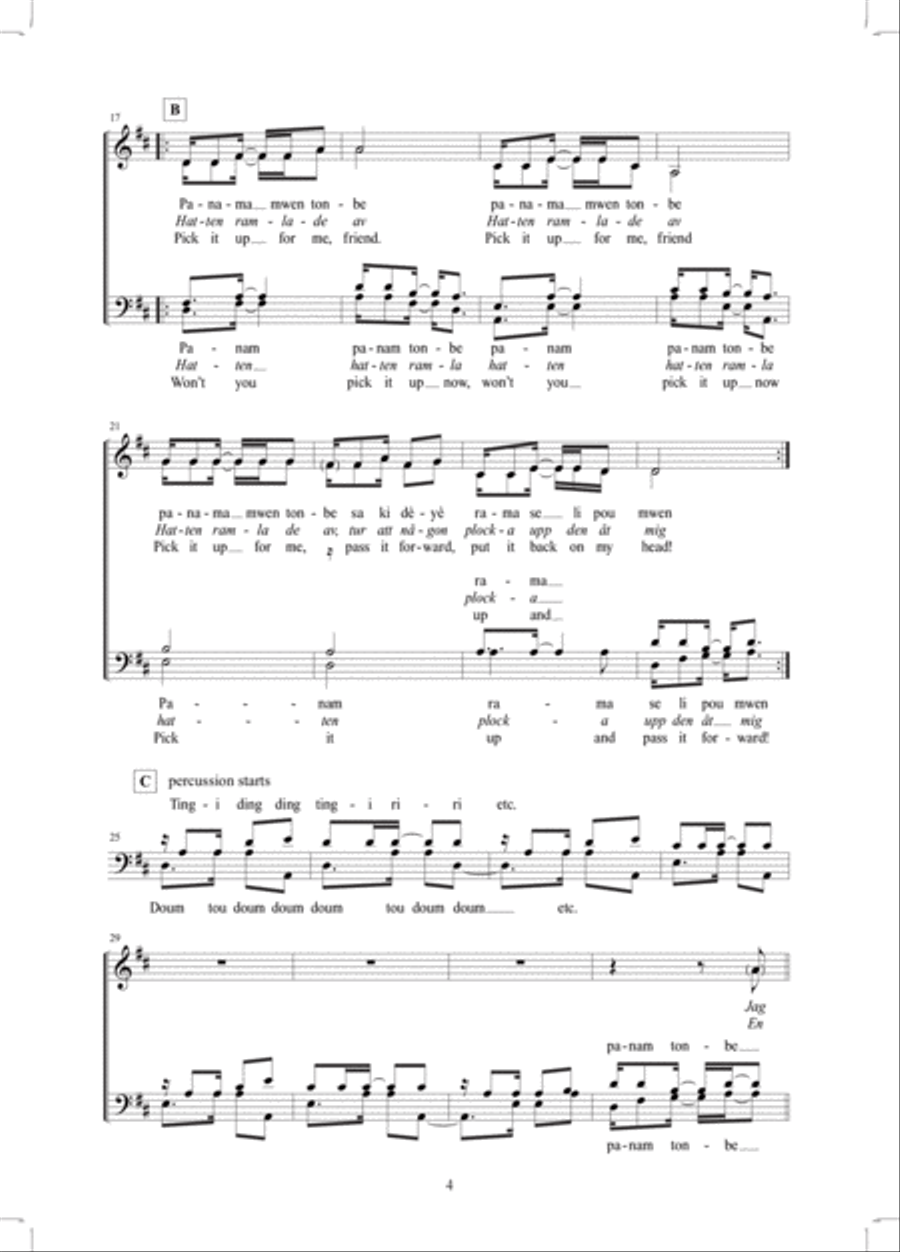 Panama-m tonbe 4-Part scores gallery preview page 4