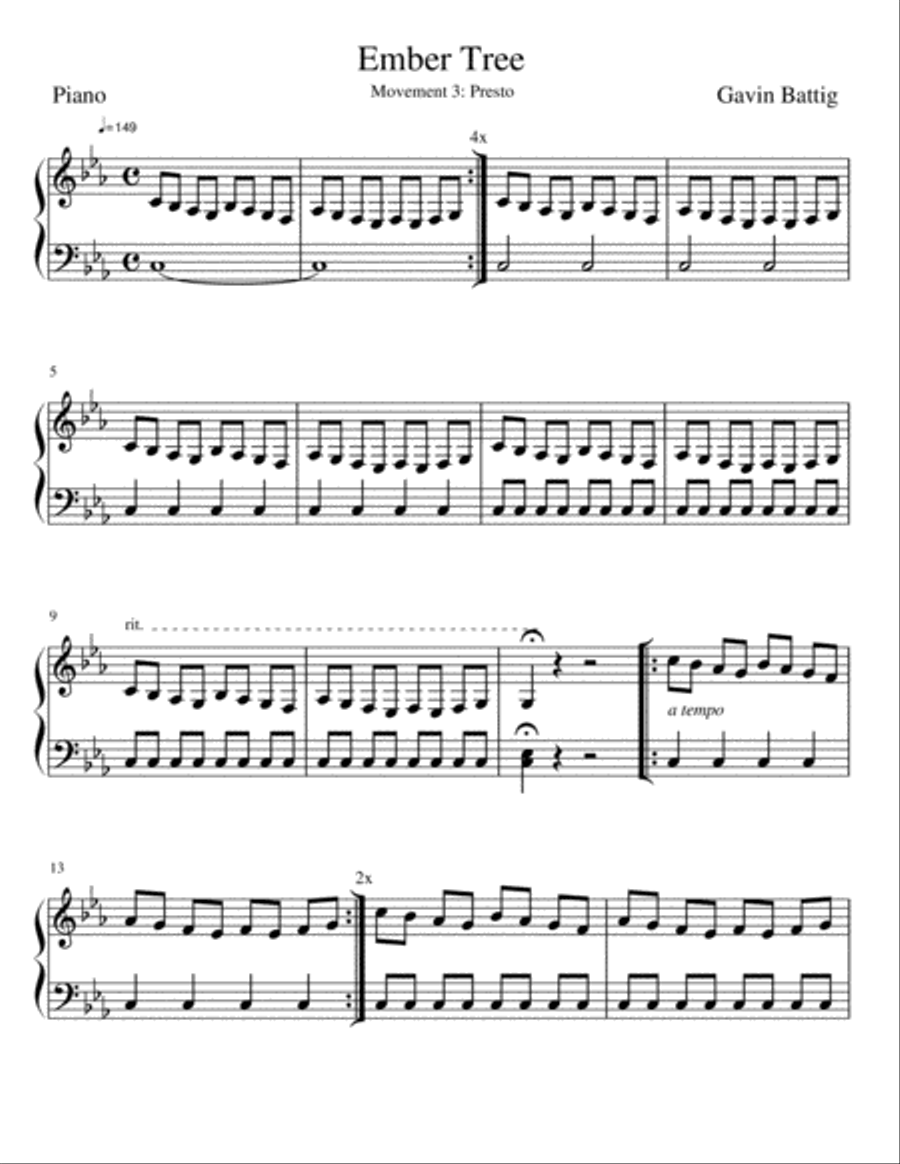 Ember Tree Movement 3 Piano Solo scores gallery preview page 1