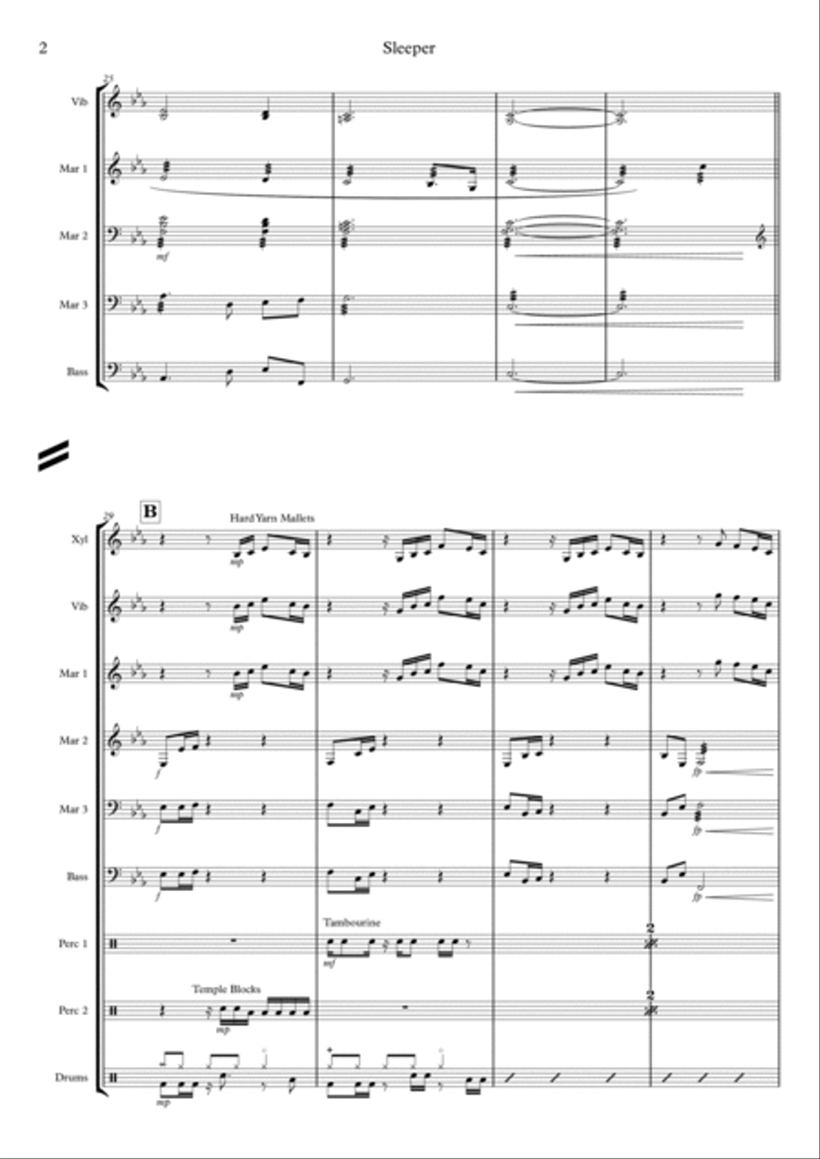Sleeper Percussion Ensemble scores gallery preview page 2