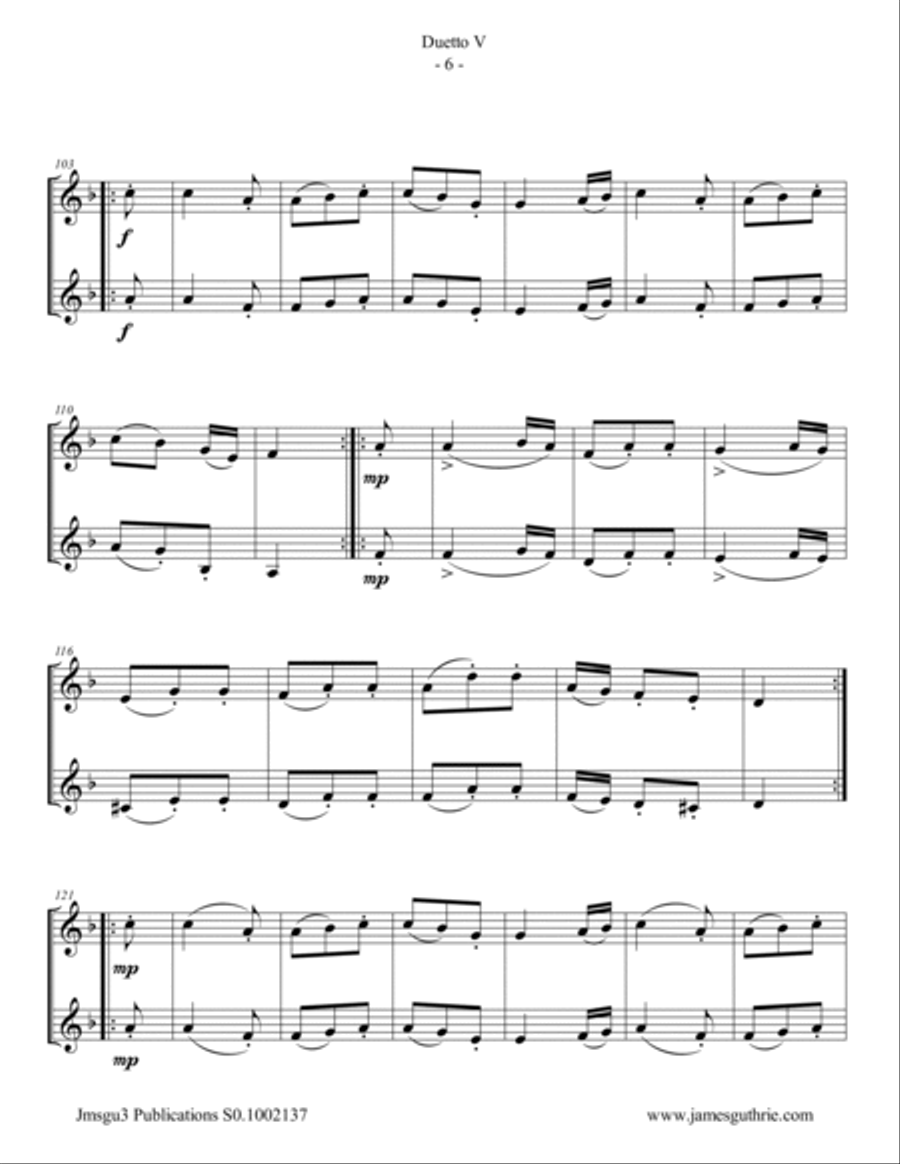 Stamitz: Duet Op. 27 No. 5 for French Horn Duo Brass Duet scores gallery preview page 6