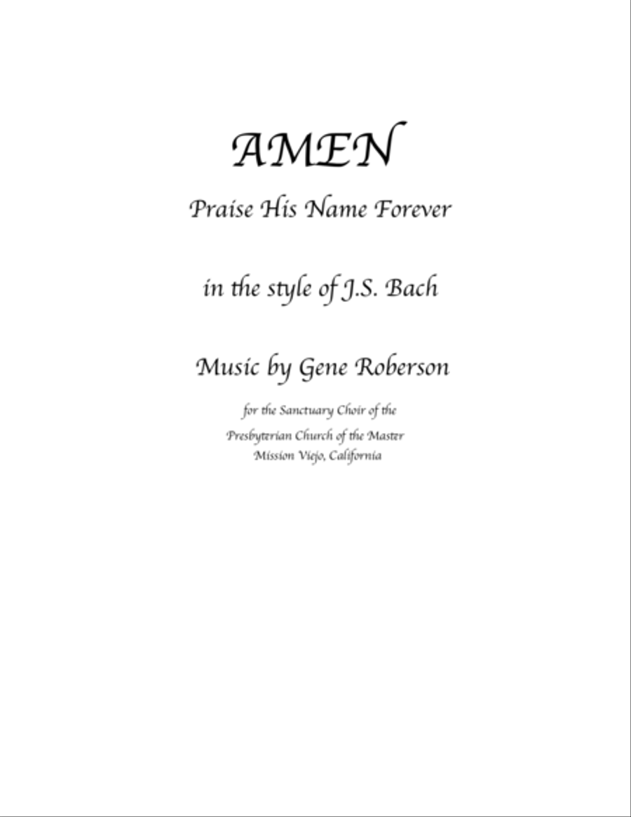 AMEN Praise His Name Forever 4-Part scores gallery preview page 1