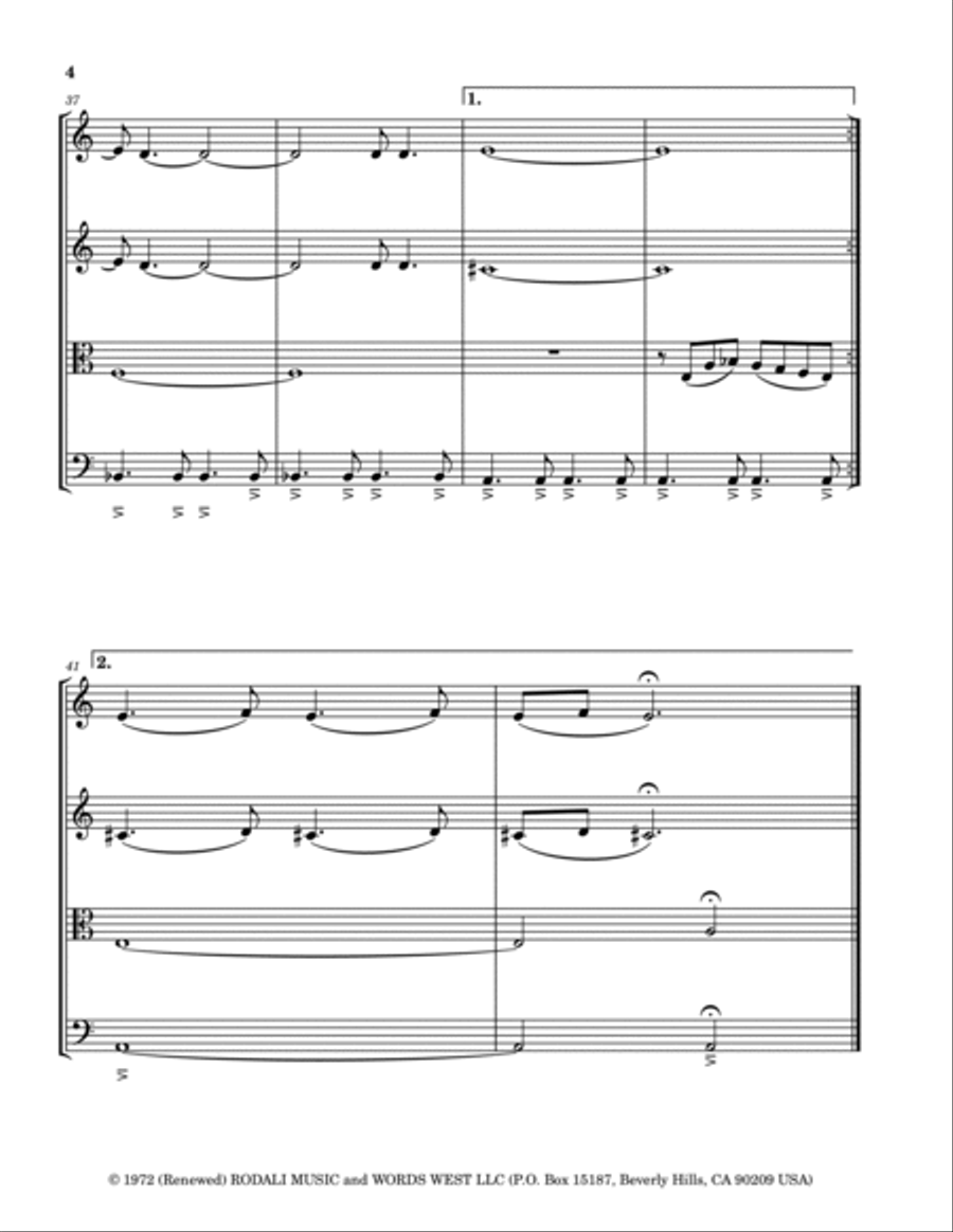Killing Me Softly With His Song String Quartet scores gallery preview page 4