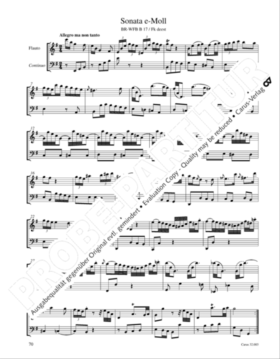 Gesamtausgabe Band 3 (Kammermusik: Duette, Solo- und Triosonaten) Score scores gallery preview page 91