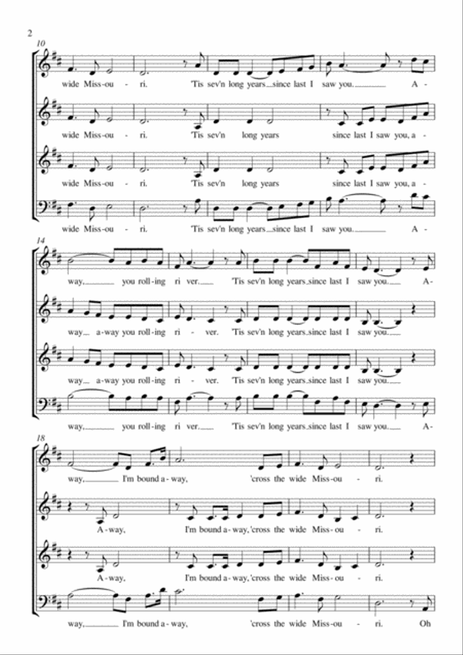 Shenandoah SATB a capella 4-Part scores gallery preview page 2