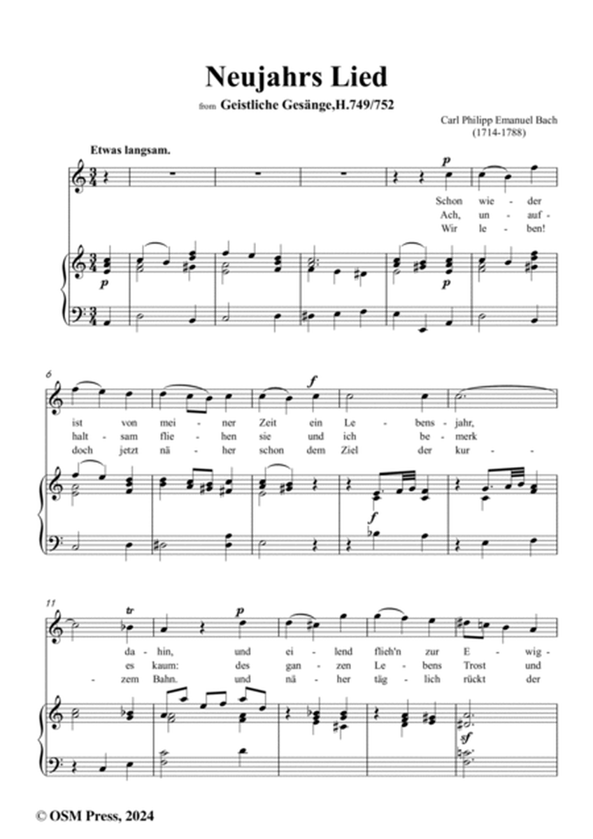 C. P. E. Bach-Neujahrs Lied,in a minor,H.749 No.19(Wq.197 No.19)