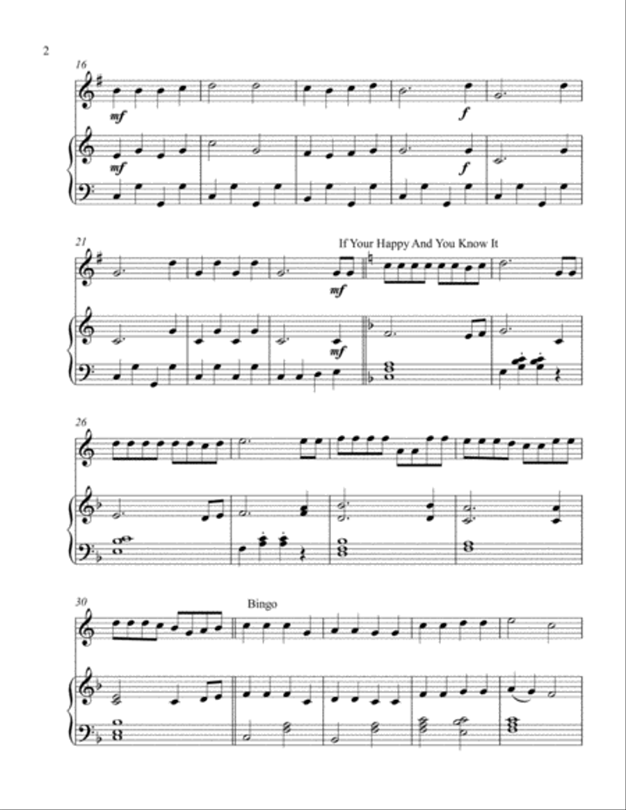 Children's Song Medley (treble F instrument solo) Horn scores gallery preview page 3