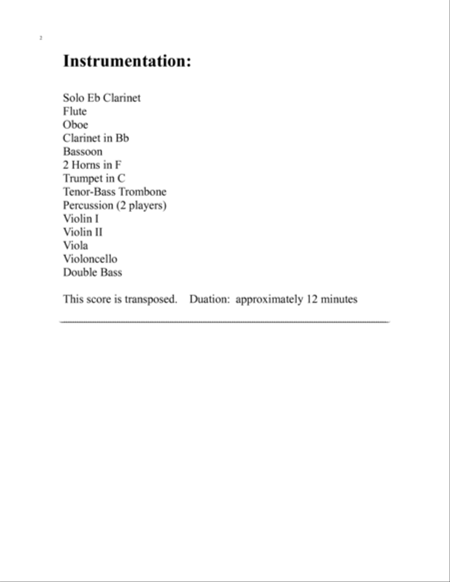Concerto for Piccolo Clarinet and Chamber Orchestra Chamber Orchestra scores gallery preview page 3