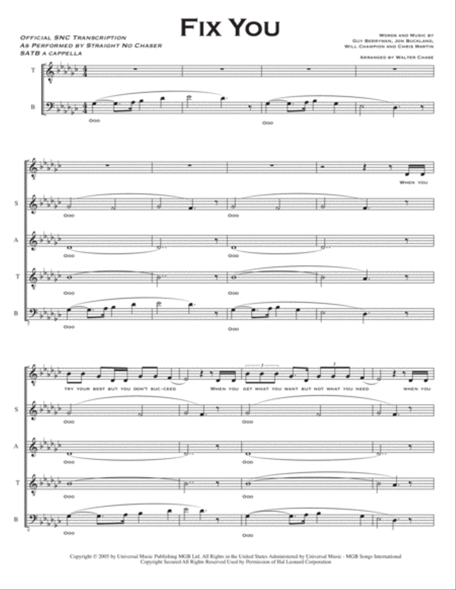 Fix You Fix You 4-Part scores gallery preview page 2