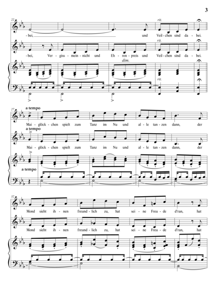 MENDELSSOHN: Maiglöckchen und die Blümelein, Op. 63 no. 6 (transposed to E-flat major)
