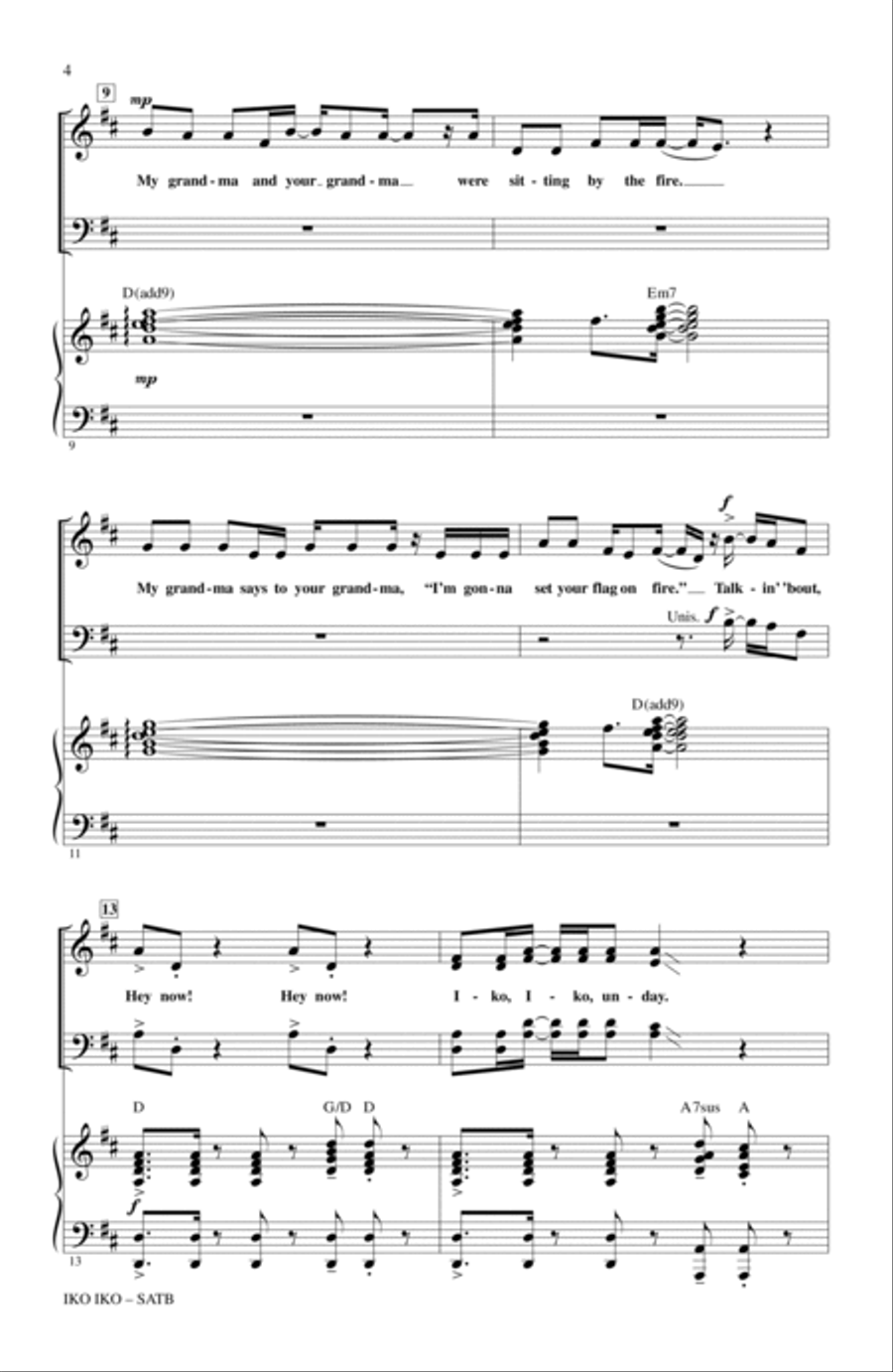 Iko Iko Iko Iko 4-Part scores gallery preview page 2