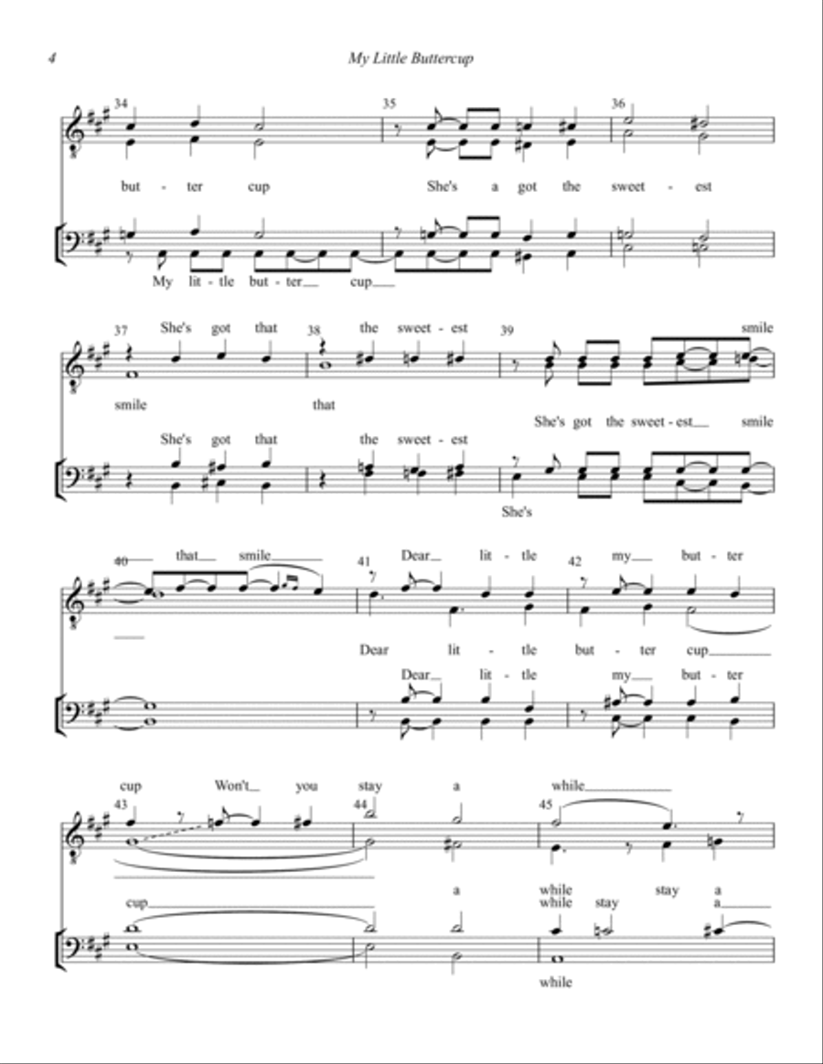My Little Buttercup My Little Buttercup TTBB scores gallery preview page 4