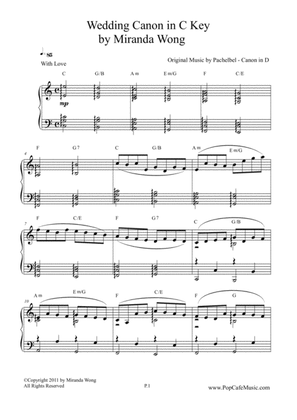 Wedding Canon - Romantic Wedding Piano Music in C Key (New Popular Version)