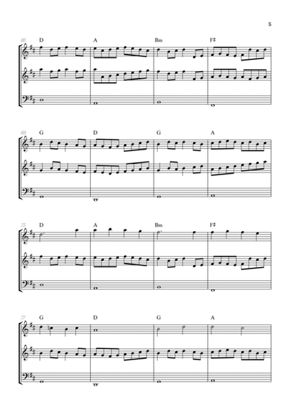 Pachelbel Canon in D • strings trio sheet music • violin, violin & cello [chords] image number null