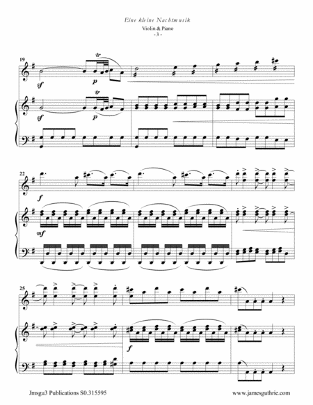Mozart: Eine kleine Nachtmusik for Violin & Piano image number null