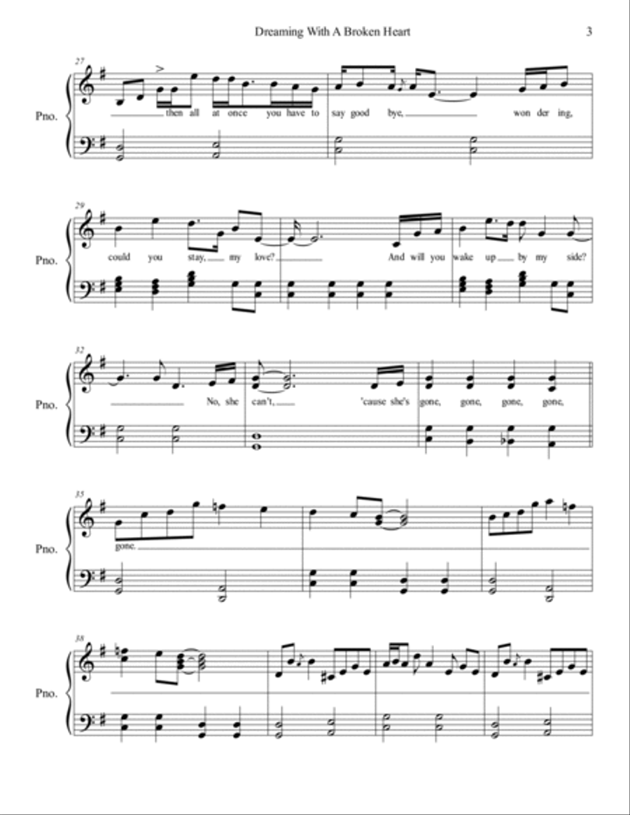 Dreaming With A Broken Heart Voice scores gallery preview page 3