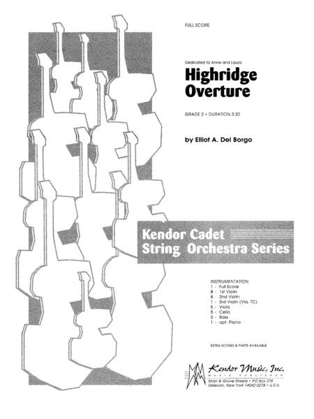 Highridge Overture - Full Score